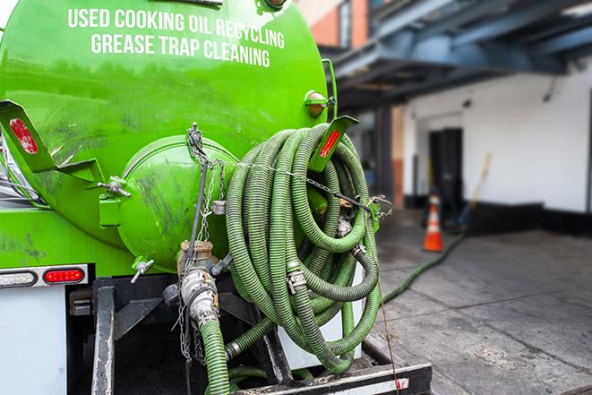 routine pumping of grease trap at a cafeteria in Crimora